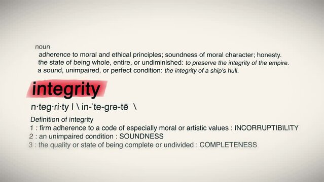 Infographic Definition Of Integrity Thesaurus
