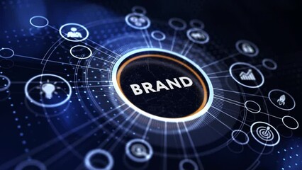 Brand development marketing strategy concept. Business, technology, internet and networking concept