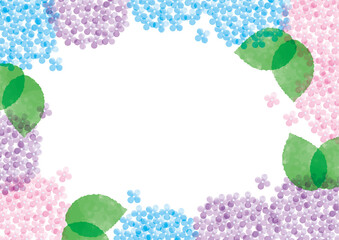 水彩の紫陽花のフレーム