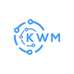 KWM technology letter logo design on white  background. KWM creative initials technology letter logo concept. KWM technology letter design.