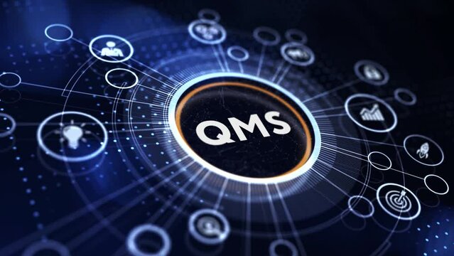 Quality management system business and industrial technology concept. QMS