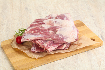 Raw pork ribs for cooking