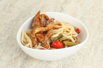 Chinese wok with chicken and teriyaki