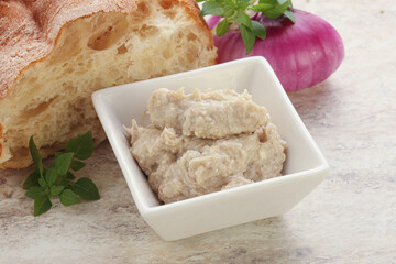 Jewish traditional cuisine herring mousse Forsmak