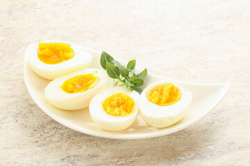 Boiled chicken egg for breakfast