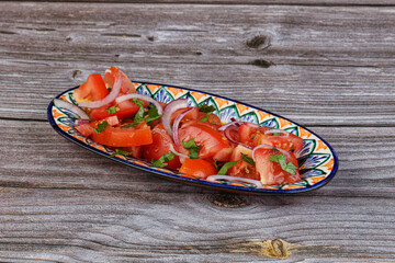 Salad with tomato and onion