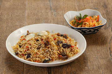 Uzbek pilaf - rice with meat