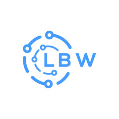 LBW technology letter logo design on white  background. LBW creative initials technology letter logo concept. LBW technology letter design.