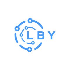 LBY technology letter logo design on white  background. LBY creative initials technology letter logo concept. LBY technology letter design.