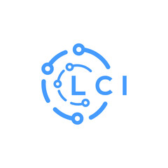 LCI technology letter logo design on white  background. LCI creative initials technology letter logo concept. LCI technology letter design.