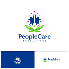 Fototapeta na wymiar People care logo vector template, Creative People care logo design concepts