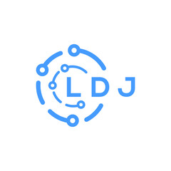 LDJ technology letter logo design on white  background. LDJ creative initials technology letter logo concept. LDJ technology letter design.