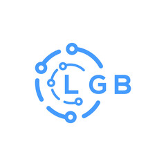 LGB technology letter logo design on white  background. LGB creative initials technology letter logo concept. LGB technology letter design.