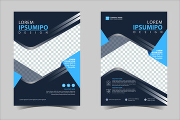 Black and Blue corporate business annual report brochure flyer design template vector, Leaflet cover presentation abstract geometric background, modern publication poster magazine, layout in A4 size