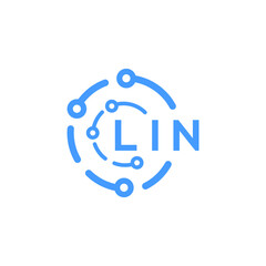 LIN technology letter logo design on white  background. LIN creative initials technology letter logo concept. LIN technology letter design.