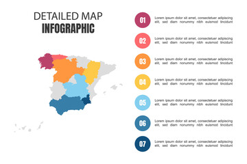 Modern Detailed Map Infographic of Spain