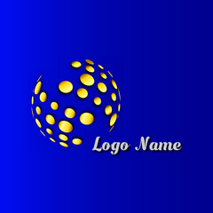 a circle logo design that is protected with an elegant golden ball shield, the shape is attractive and elegant