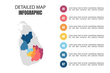 Modern Detailed Map Infographic of Sri Lanka
