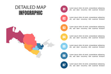 Modern Detailed Map Infographic of Uzbekistan