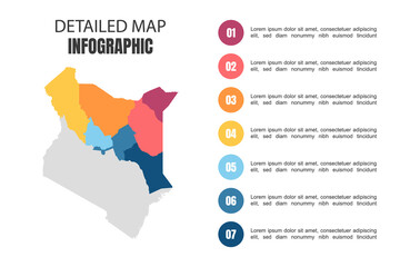 Modern Detailed Map Infographic of Kenya