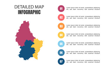 Modern Detailed Map Infographic of Luxembourg - obrazy, fototapety, plakaty