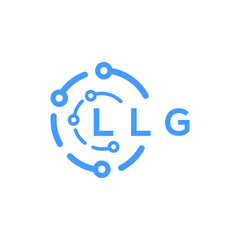 LLG technology letter logo design on white  background. LLG creative initials technology letter logo concept. LLG technology letter design.