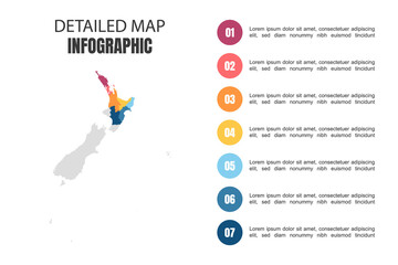 Modern Detailed Map Infographic of New Zealand