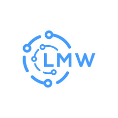 LMW technology letter logo design on white  background. LMW creative initials technology letter logo concept. LMW technology letter design.