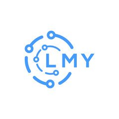 LMY technology letter logo design on white  background. LMY creative initials technology letter logo concept. LMY technology letter design.