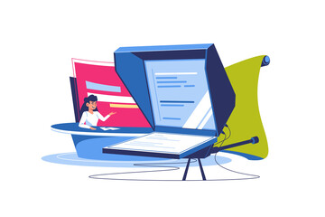 Teleprompter broadcasting activities device