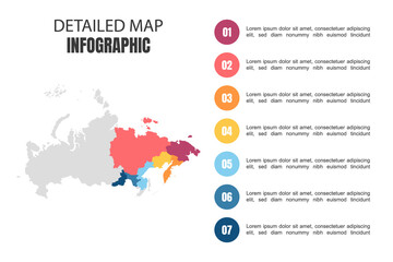 Modern Detailed Map Infographic of Russia