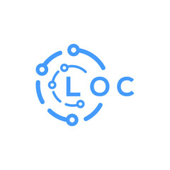 LOC technology letter logo design on white  background. LOC creative initials technology letter logo concept. LOC technology letter design.
