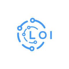 LOI technology letter logo design on white  background. LOI creative initials technology letter logo concept. LOI technology letter design.