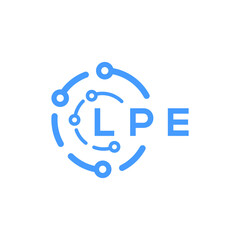 LPE technology letter logo design on white  background. LPE creative initials technology letter logo concept. LPE technology letter design.