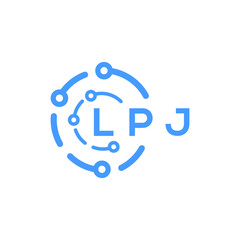 LPJ technology letter logo design on white  background. LPJ creative initials technology letter logo concept. LPJ technology letter design.