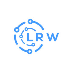 LRW technology letter logo design on white  background. LRW creative initials technology letter logo concept. LRW technology letter design.