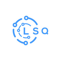 LSQ technology letter logo design on white  background. LSQ creative initials technology letter logo concept. LSQ technology letter design.
