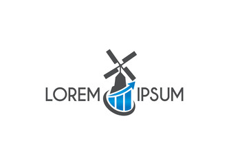 Windmill Finance logo design template [vector]