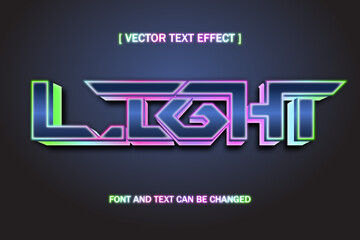 light colorful neon style 3d editable text effect font style template technology tech style banner