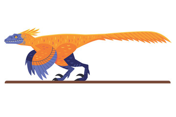 Pyroraptor Raptor Dinosaur Vector Illustration