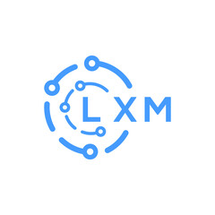 LXM technology letter logo design on white  background. LXM creative initials technology letter logo concept. LXM technology letter design.

