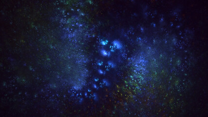 3D rendering abstract multicolor technology fractal light background