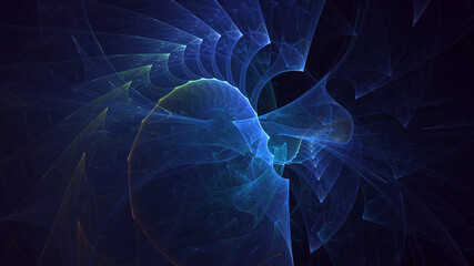 3D rendering abstract multicolor technology fractal light background