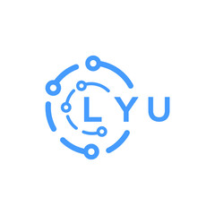 LYU technology letter logo design on white  background. LYU creative initials technology letter logo concept. LYU technology letter design.
