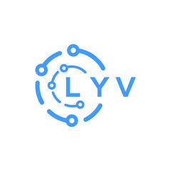 LYV technology letter logo design on white  background. LYV creative initials technology letter logo concept. LYV technology letter design.
