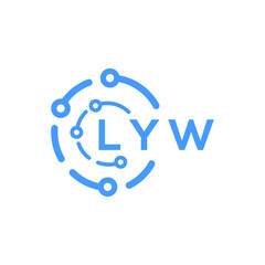LYW technology letter logo design on white  background. LYW creative initials technology letter logo concept. LYW technology letter design.
