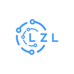 LZL technology letter logo design on white  background. LZL creative initials technology letter logo concept. LZL technology letter design.
