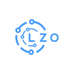LZO technology letter logo design on white  background. LZO creative initials technology letter logo concept. LZO technology letter design.
