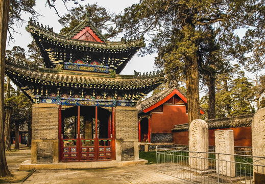 Pavilion Memorial Tablets Mencius Temple Zocheng Shandong China