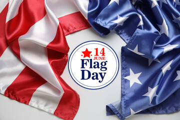 Fototapeta na wymiar Greeting card for USA Flag Day